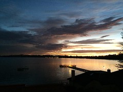 View from the scaffolding at my dads place. #Claremont #nofilter #sunset #swanriver #perthisok