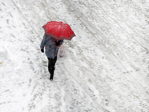 street winter people snow umbrella traces viewfrommywindow badreichenhall