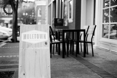 film coffee sign analog square downtown tennessee olympus columbia ilforddelta400 muletown olympusomzuiko50mmf18 filmboxlab