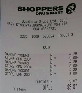 2016-Mar-28 Shoppers Drug Mart discount on yogurt with expiration date Apr-1
