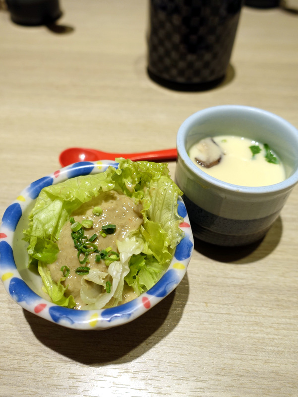 Midori Sushi Ginza 美登利寿司- Salad and Chawanmushi