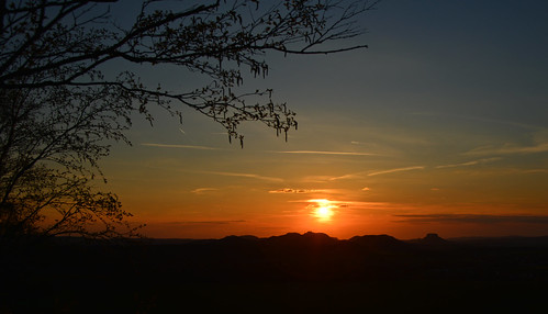 sunset sonnenuntergang landschaft frühling elbsandsteingebirge sandsteiner