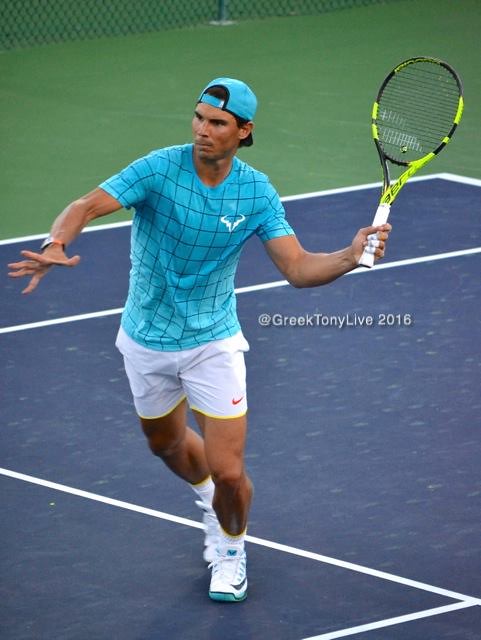 Rafael Nadal at practice