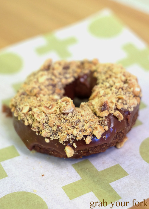 Hazelnut, chocolate and banana cake donut at Shortstop Coffee and Donuts, Melbourne
