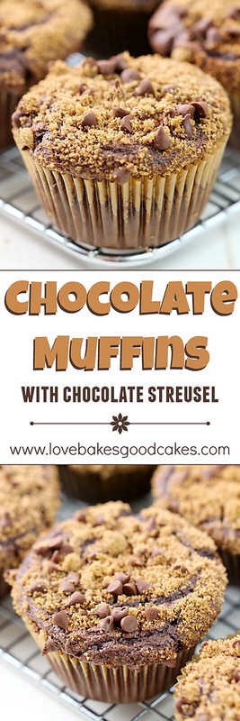 Chocolate Muffins with Chocolate Streusel collage.