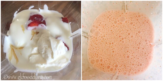 Strawberry Lassi Recipe for Babies, Toddlers and Kids - step 2