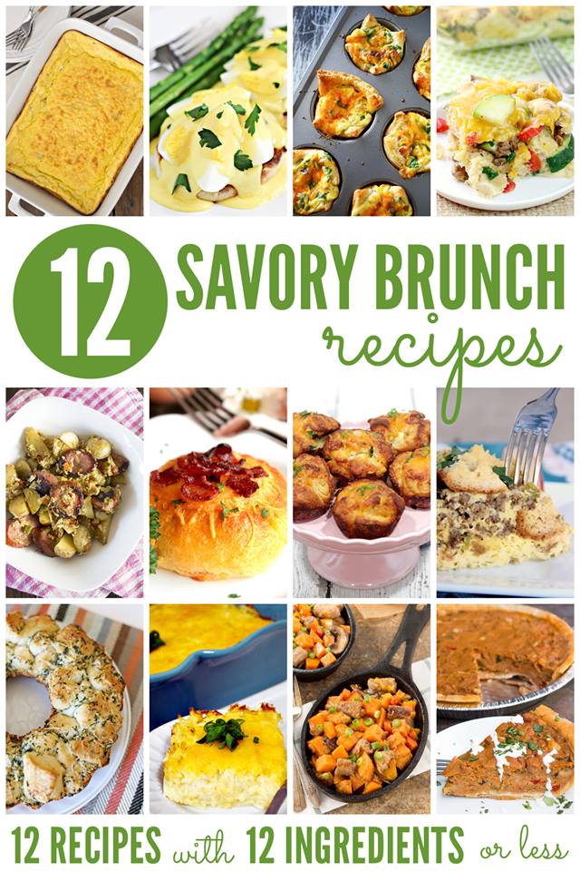 12 Savory Brunch Recipes collage.