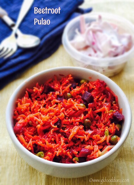 Beetroot Pulao Recipe for baby & toddlers