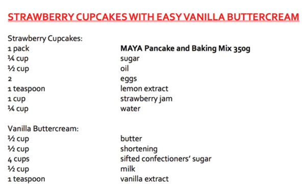 Maya Strawberry and Vanilla Buttercream Cupcakes