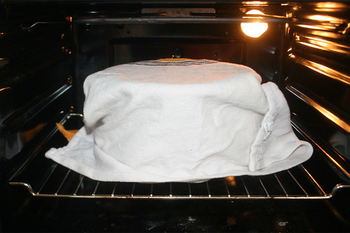 15 - Teig abgedeckt im Ofen gehen lassen / Let dough grow in oven