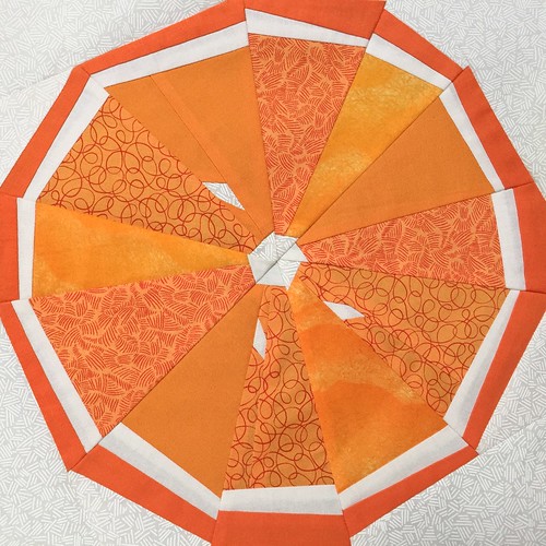 Citrus Slice Paper Piece Pattern - Orange
