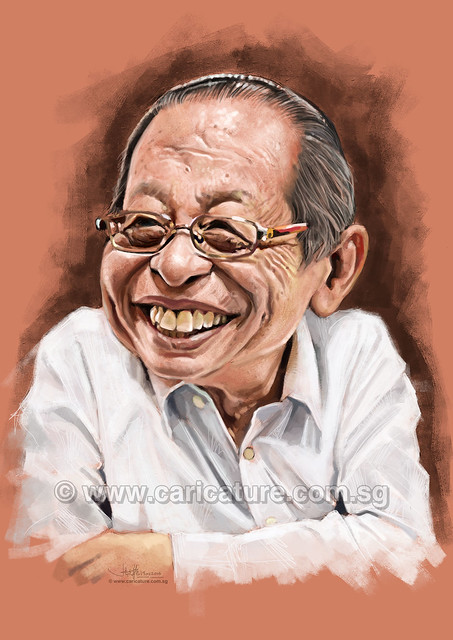 林吉祥 Lim Kit Siang digital caricature painting (watermarked)