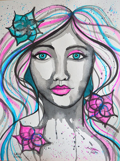 Week 14 - Female Face - Compassion - Flowing Lines
