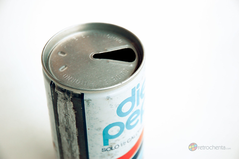 Pepsi diet - lata años 80 - detalle apertura