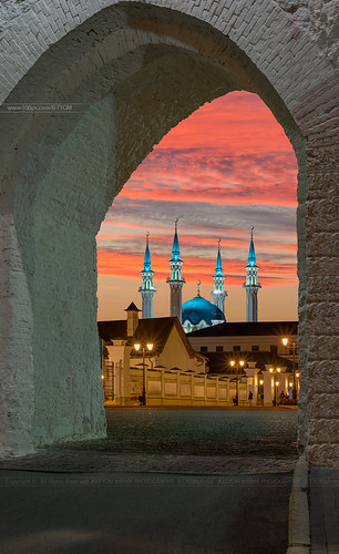 sunset architecture evening nikon arch russia mosque frame kremlin kazan artyom россия d610 kulsharif артем казань мирный mirniy никон flickrtravelaward