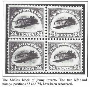 McCoy block of Inverted Jennys