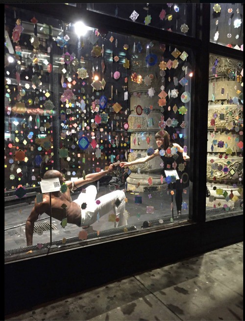 Prow Art Space Kirigami Installation with Dance - Chelsea Hrynick Browne and Dion Wilson