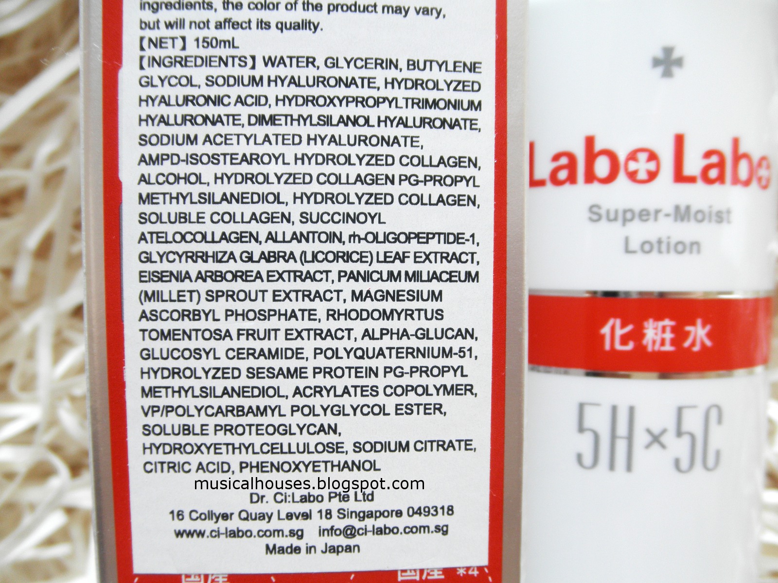 Labo Labo Super Moist 5H5C Lotion Ingredients Dr Ci Labo
