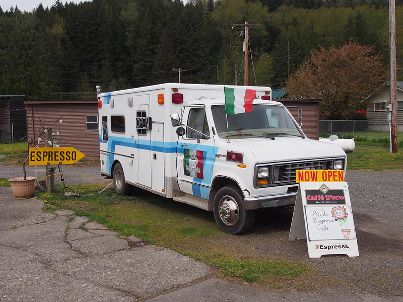 Piccole Espresso Cafe: Repurposed from and old ambulance.