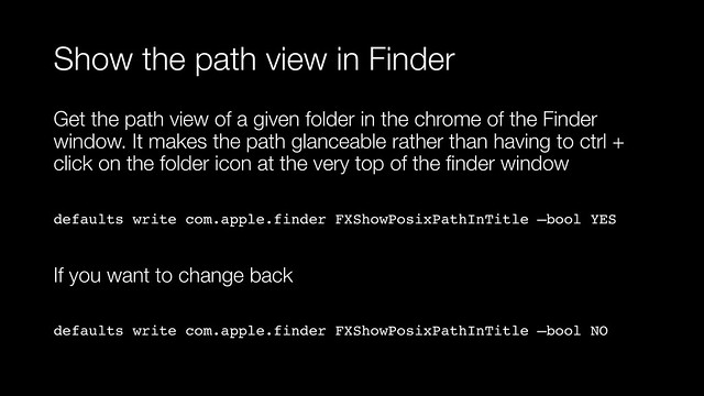 Show path view in Finder