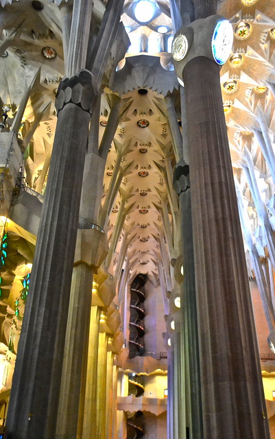 columns in La Sagrada Familia Barcelona
