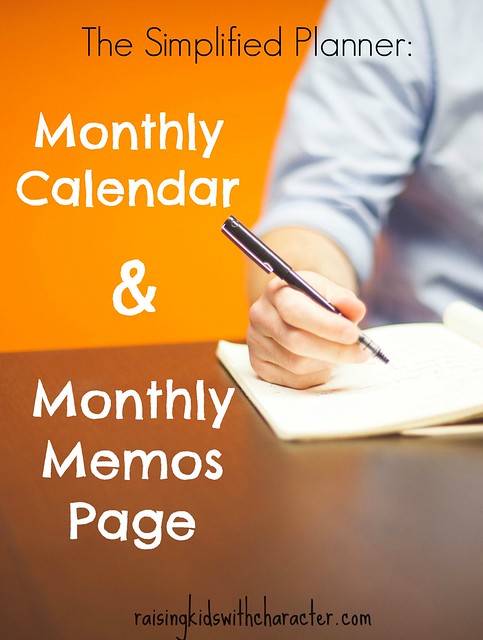Monthly Calendar and Monthly Memos Page