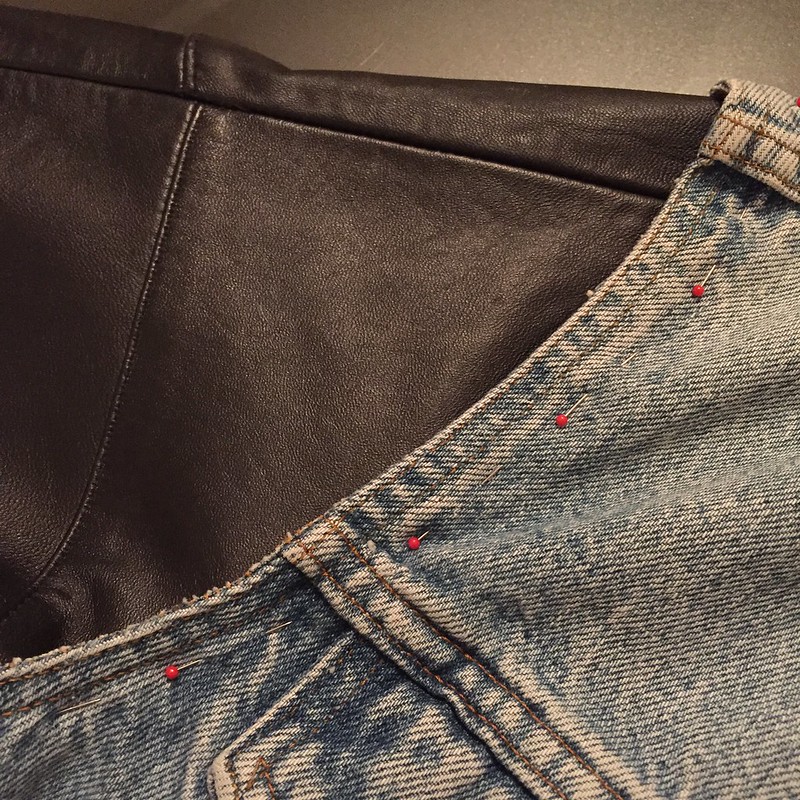 Denim & Leather Jacket - In Progress