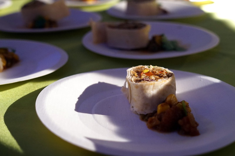 Jesus Gomez - FoodShare Kitchen - Meatless pin roll burrito bites with fiesta corn salsa (vegan)