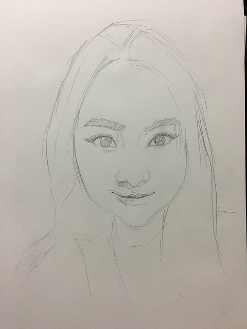 Lady portrait in pencil
