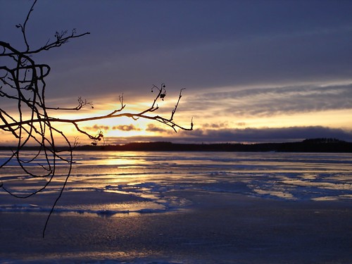 family winter sunset snow ice finland landscape olga karelia kitee venla