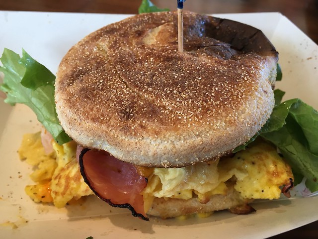 Ham and egg breakfast sandwich - Boudin Bakery and Cafe