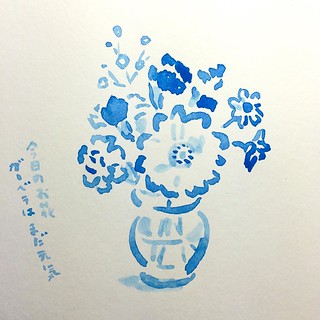 #illustration #sketch #drawing #flower #satoshigemi #onthedesk #水彩絵ノ具
