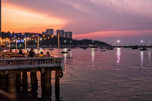 city sunset water colors skyline architecture landscape thailand march pier seaside waterfront outdoor scenic shore pattaya 2016 rx1rii