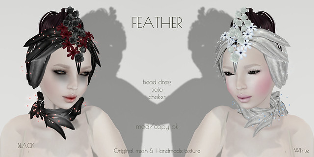 *NAMINOKE*Feather Accessories Black & White pack