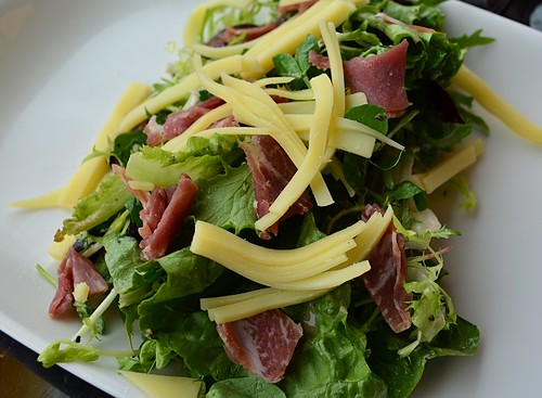 Green Salad with Prosciutto and Comte Cheese