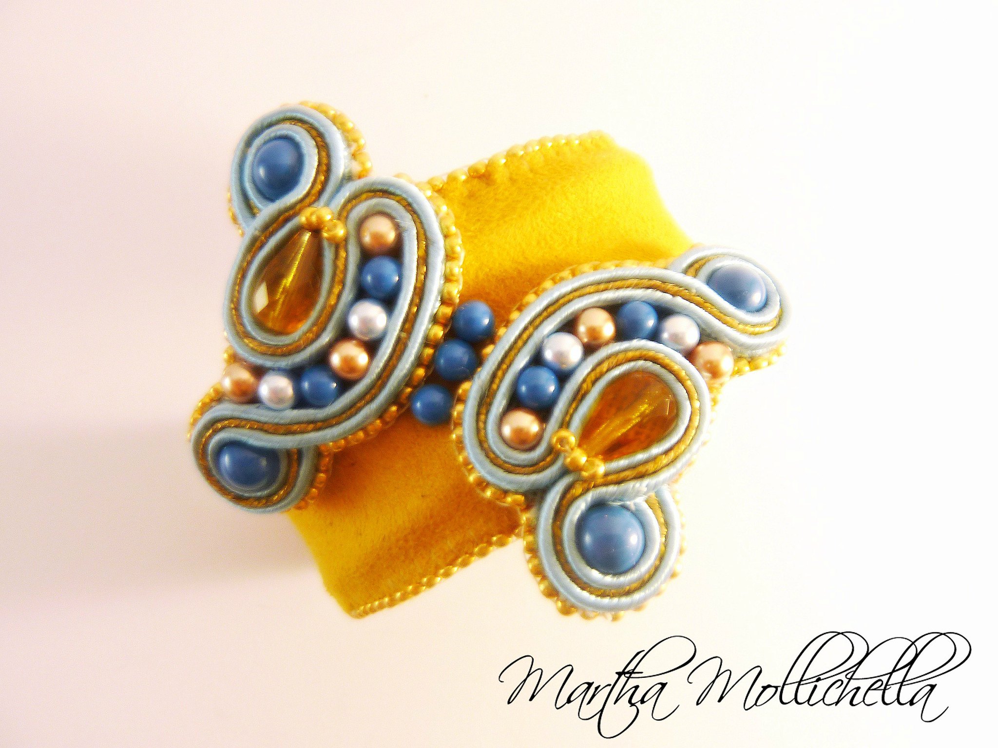 soutache jewels hand beaded jewellery hand made in Italy by Martha Mollichella Handmade jewelry
