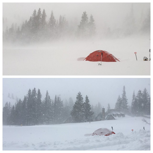 Charles' tent before and after