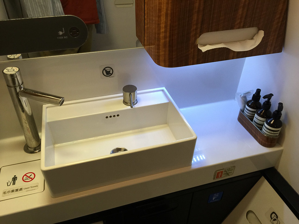 Cathay Pacific first class lavatory sink