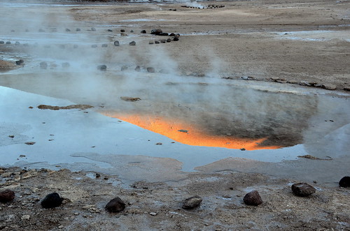 chile reflection sunrise atacama eltatio geysers 2015
