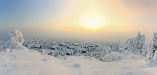 sunset panorama mountain suomi finland lapland pudasjärvi fell isosyöte canonef1635mmf4lisusm canon6d lomakylä tykkypuut