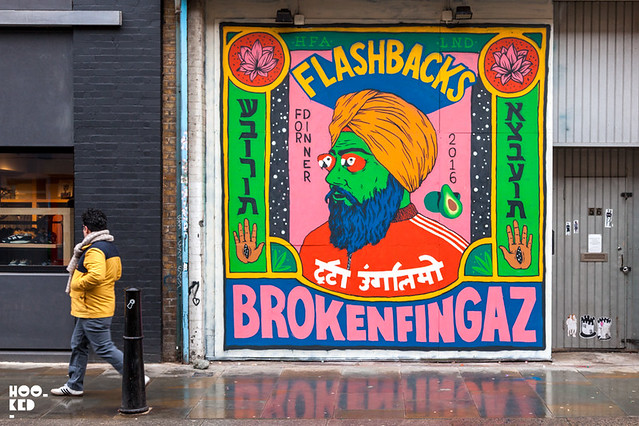 Broken Fingaz Crew, London Street Art Mural on Redchurch Street