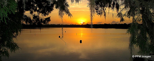 sunset sun lake water beauty sunrise canon landscape moss flickr outdoor tranquility powershot serene oaktree kissimmee waterscape floirida
