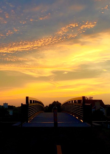 bridge sunset clouds trail wildwood