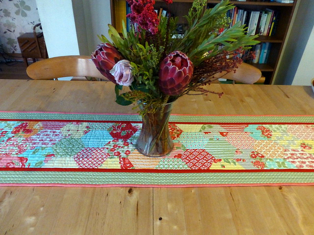Half Hexie Table runner / Sewing World April16