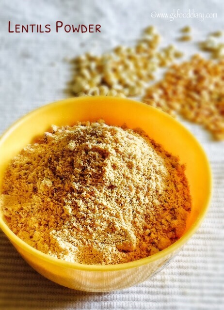 Lentils Powder or Paruppu Podi Recipe for Toddlers and Kids3