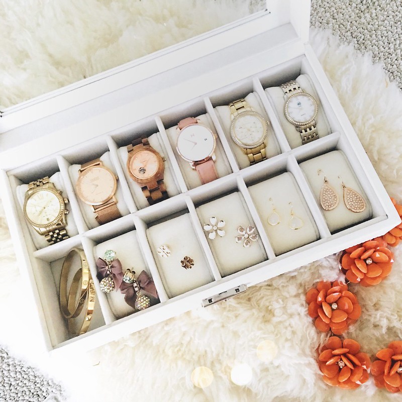 cute & little blog | petite fashion | white watch organizer case | home decor
