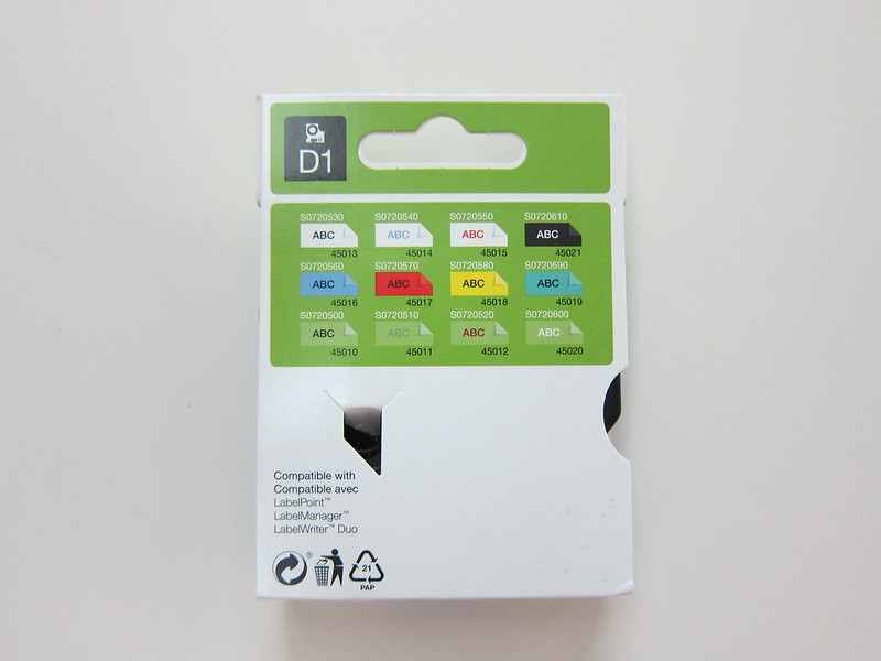 DYMO LabelManager 280 - D1 Starter Label Cassette - Packaging Back