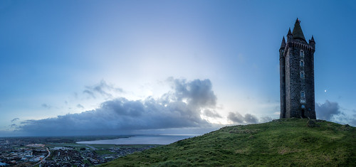 blue ireland panorama water sunrise dawn landscapes northernireland dramaticsky strangford scrabotower leefilters
