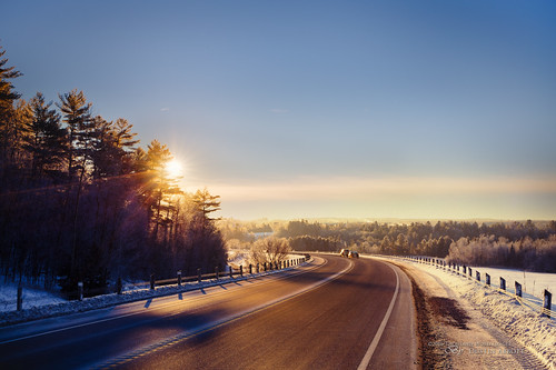 road ca winter snow ontario canada cold ice beautiful sunrise pembroke photography dawn frozen frost flare sunburst fullframe hdr renfrew petawawa 2016 handblended canoneos6d thousandwordimages dustinabbott dustinabbottnet adobephotoshopcc adobelightroomcc tamronsp45mmf18divcusd alienskinexposurex