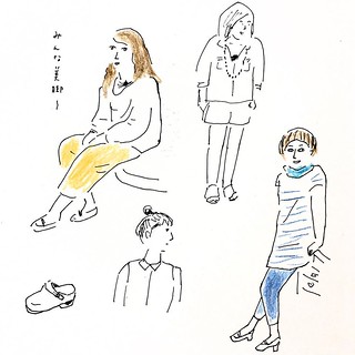 カタログ写真から  #illustration #sketch #drawing #線画 #人物 #people #girl #satoshigemi